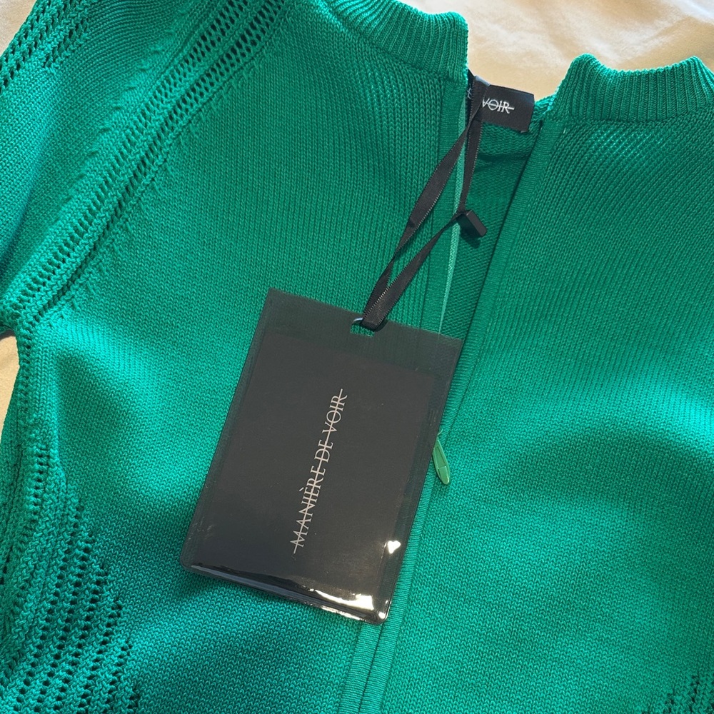 Maniere de voir Green Long-Sleeve Knit Jumpsuit - Picture 2 of 4